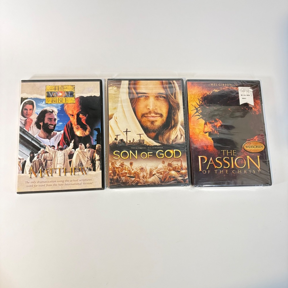 Bible Movie DVD Lot Son of God Passion of the Christ Visual Bible Matthew 3 Pack